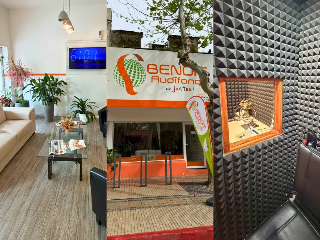 Entrada, sala de espera y consultorio de Benoit Audífonos en Durazno